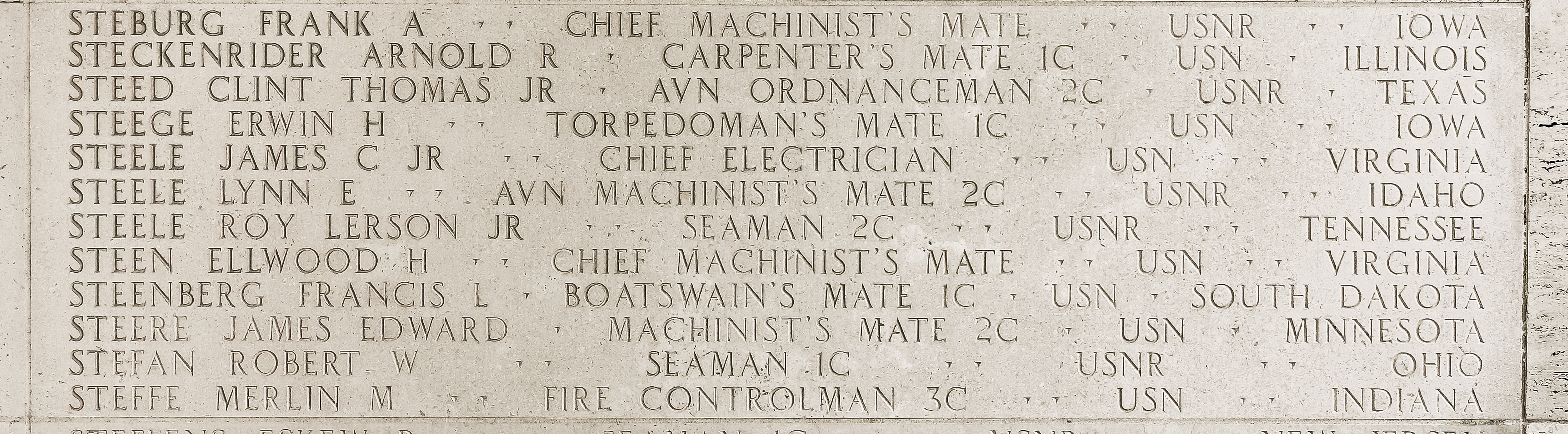 Ellwood H. Steen, Chief Machinist's Mate